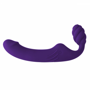 Безремневой страпон с вибрацией "Double Rider Pro" на дистанционном управлении, фиолетовый